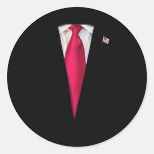 US-Präsident Trump Anzug Easy Halloween-Kostüm Runder Aufkleber
