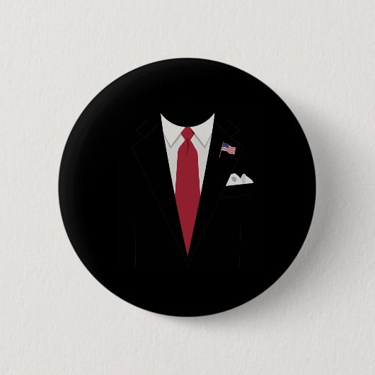 US-Präsident Trump Anzug Einfaches Halloween-Kostü Button (Vorderseite)
