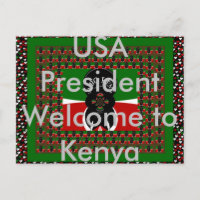US-Präsident Willkommen auf der Postkarte von Keni