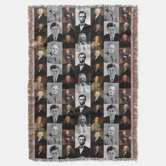 US-Präsidenten plus Hamilton und Franklin History Decke (Vorderseite Vertikal)