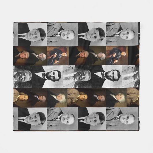 US-Präsidenten plus Hamilton und Franklin History Fleecedecke (Vorderseite (Horizontal))