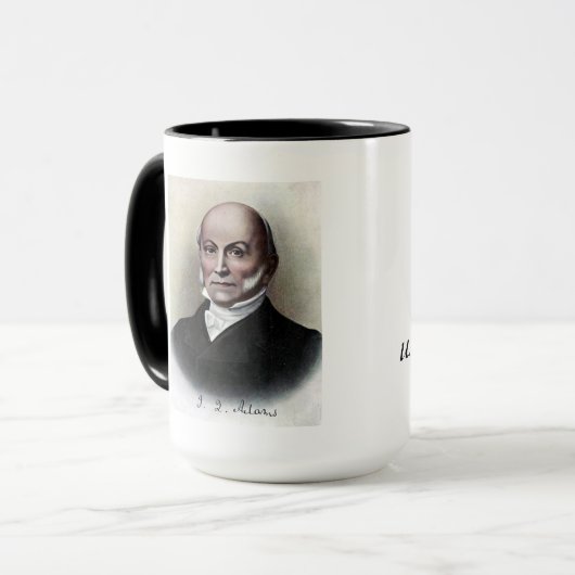 US-Präsidenten Souvenir Tasse - John Quincy Adams (Vorderseite Links)