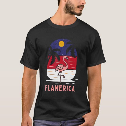 US Pride Flamerica Flamingo T-Shirt (Vorderseite)
