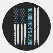 US Prostatakrebs Awareness Light Blue Ribbon Su Runder Aufkleber (Vorderseite)