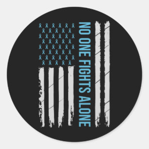 US Prostatakrebs Awareness Light Blue Ribbon Su Runder Aufkleber