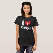 US Proud Citizen America Love State I Heart Michig T-Shirt (Vorne ganz)