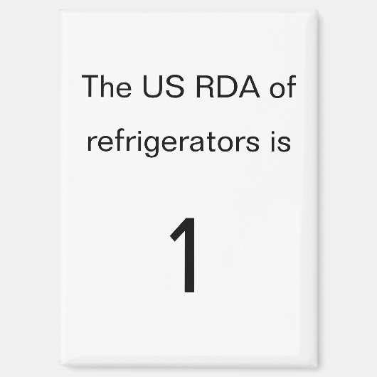 US RDA Minimalist Kühlschrank Magnet (Vorderseite)