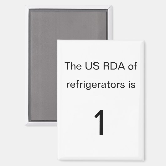 US RDA Minimalist Refrigerator Magnet (Vorderseite/Rückseite)