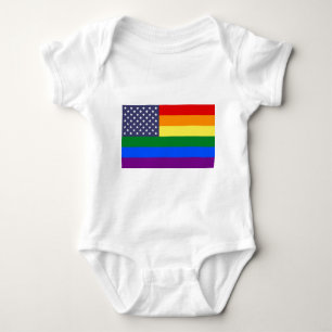 US-Regenbogen-Stolz-Flagge Baby Strampler