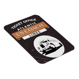 US-Reisebusplakat Magnet