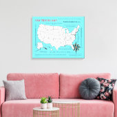 US-Reisekarte Leinwanddruck (Insitu (Wohnzimmer))