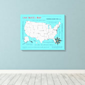 US-Reisekarte Leinwanddruck (Insitu (Holzboden))