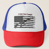 US Ripped Flag I will not compliance Truckerkappe (Vorderseite)