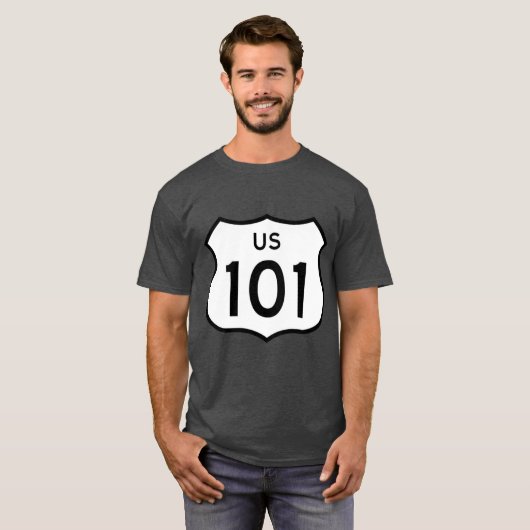 US-Route 101 Aufkleber T-Shirt (Vorne ganz)