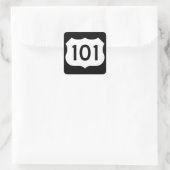 US-Route 101 Unterschrift Quadratischer Aufkleber (Tasche)