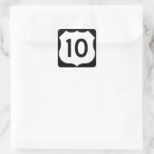 US-Route 10 Unterschrift Quadratischer Aufkleber (Tasche)