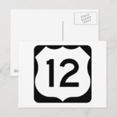 US-Route 12 Unterschrift Postkarte (Vorne/Hinten)