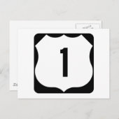 US Route 1 - Unterzeichnung Postkarte (Vorne/Hinten)