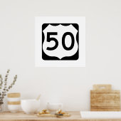 US Route 50 Unterschrift Poster (Küche)
