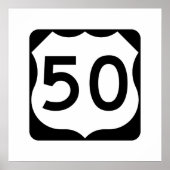 US Route 50 Unterschrift Poster (Vorne)