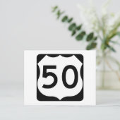 US Route 50 Unterschrift Postkarte (Stehend Vorderseite)