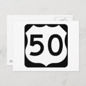 US Route 50 Unterschrift Postkarte (Vorne/Hinten)