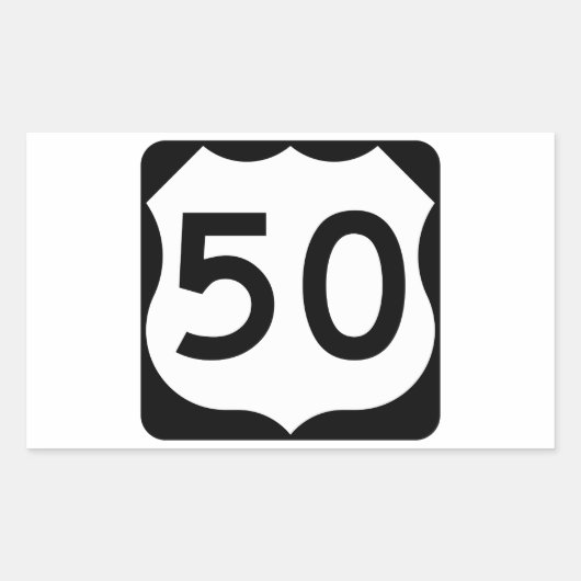 US Route 50 Unterschrift Rechteckiger Aufkleber (Vorderseite)