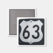 US Route 63 Road Sign Magnet (Vorderseite/Rückseite)