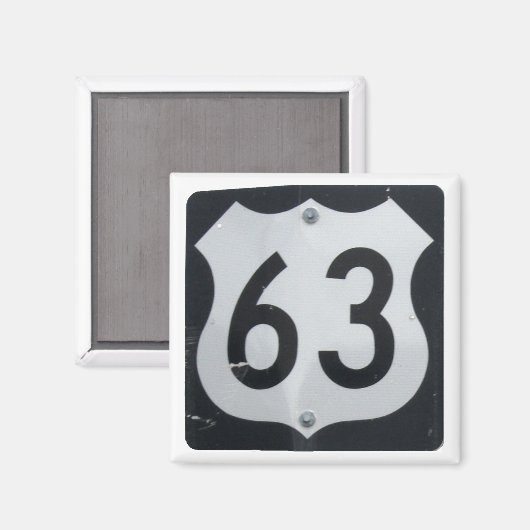 US Route 63 Road Sign Magnet (Vorderseite/Rückseite)