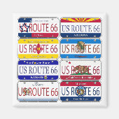 US ROUTE 66 Alle 8 Staaten Vanity Teller Magnet (Vorne)