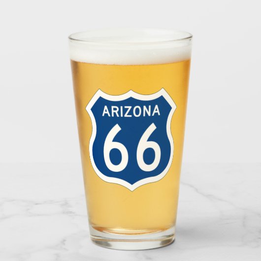 US-Route 66 Arizona Pint Trinkglas Glas (Vorne (Gefüllt))