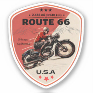 US Route 66 Die Mutterstraße historische Autobahn Aufkleber