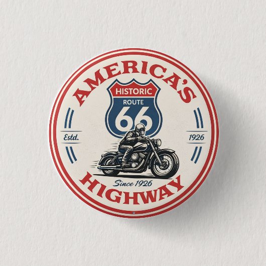 US Route 66 Die Mutterstraße historische Autobahn Button (Vorderseite)