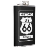 US Route 66 Historische Schwarze klassische Flasch Flachmann (Rechts)