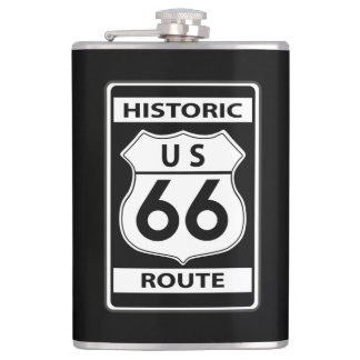 US Route 66 Historische Schwarze klassische Flasch Flachmann