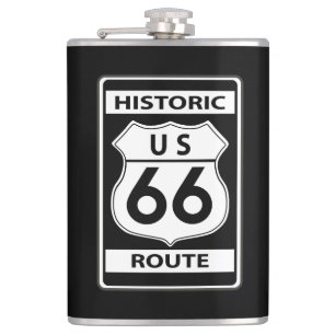 US Route 66 Historischer Schwarzer Klassischer Kol Flachmann