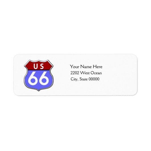 US Route 66 Legendary Return Address Label (Vorne)