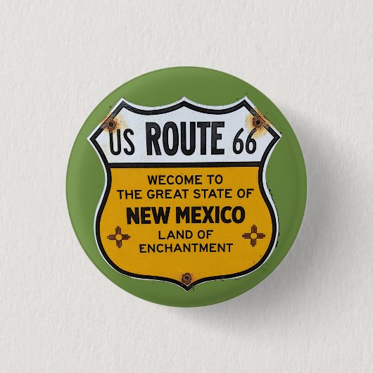 US Route 66 New Mexico Travel Pinback Button (Vorderseite)