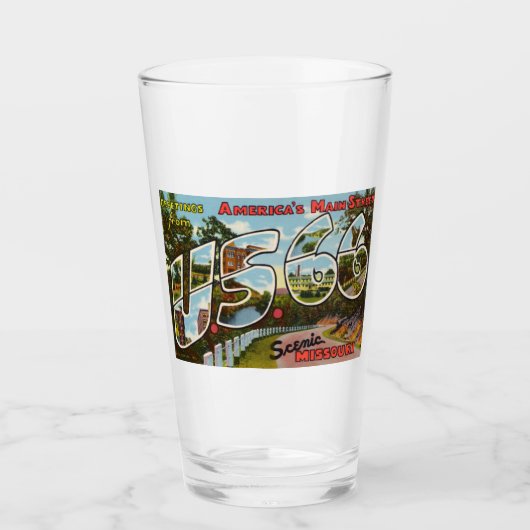 US Route 66 Pint Trinkglas Glas (Vorderseite)