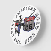 US-Route 66 Runde Wanduhr (Winkel)