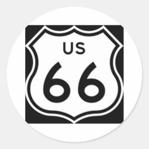 US Route 66 Runder Aufkleber