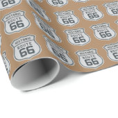 US Route 66 Schild, benutzerdefinierbare Hintergru Geschenkpapier (Rolleneckpunkt)