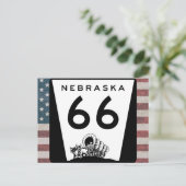 US Route 66 Travel Nebraska Zeichen Postkarte (Stehend Vorderseite)