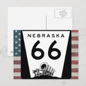 US Route 66 Travel Nebraska Zeichen Postkarte (Vorne/Hinten)