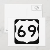 US-Route 69 Unterschrift Postkarte (Vorne/Hinten)