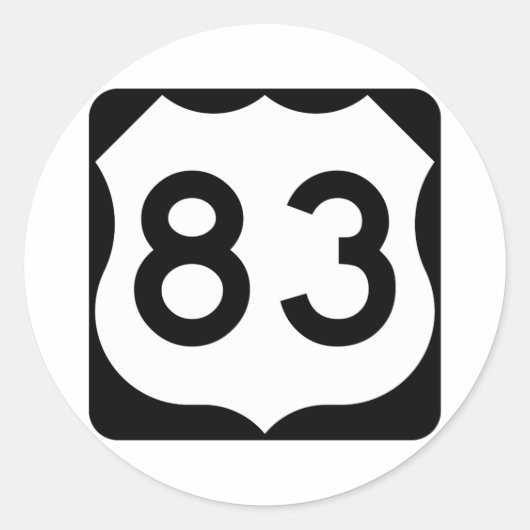 US-Route 83 Unterschrift Runder Aufkleber (Vorderseite)