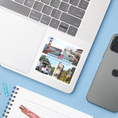 US San Francisco - Golden Gate Bridge - Cable Car. Aufkleber (Laptop mit iPhone)