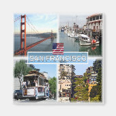 US San Francisco - Golden Gate Bridge - Cable Car. Magnet (Vorne)