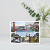 US San Francisco - Golden Gate Bridge - Cable Car. Postkarte (Stehend Vorderseite)