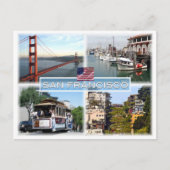 US San Francisco - Golden Gate Bridge - Cable Car. Postkarte (Vorderseite)